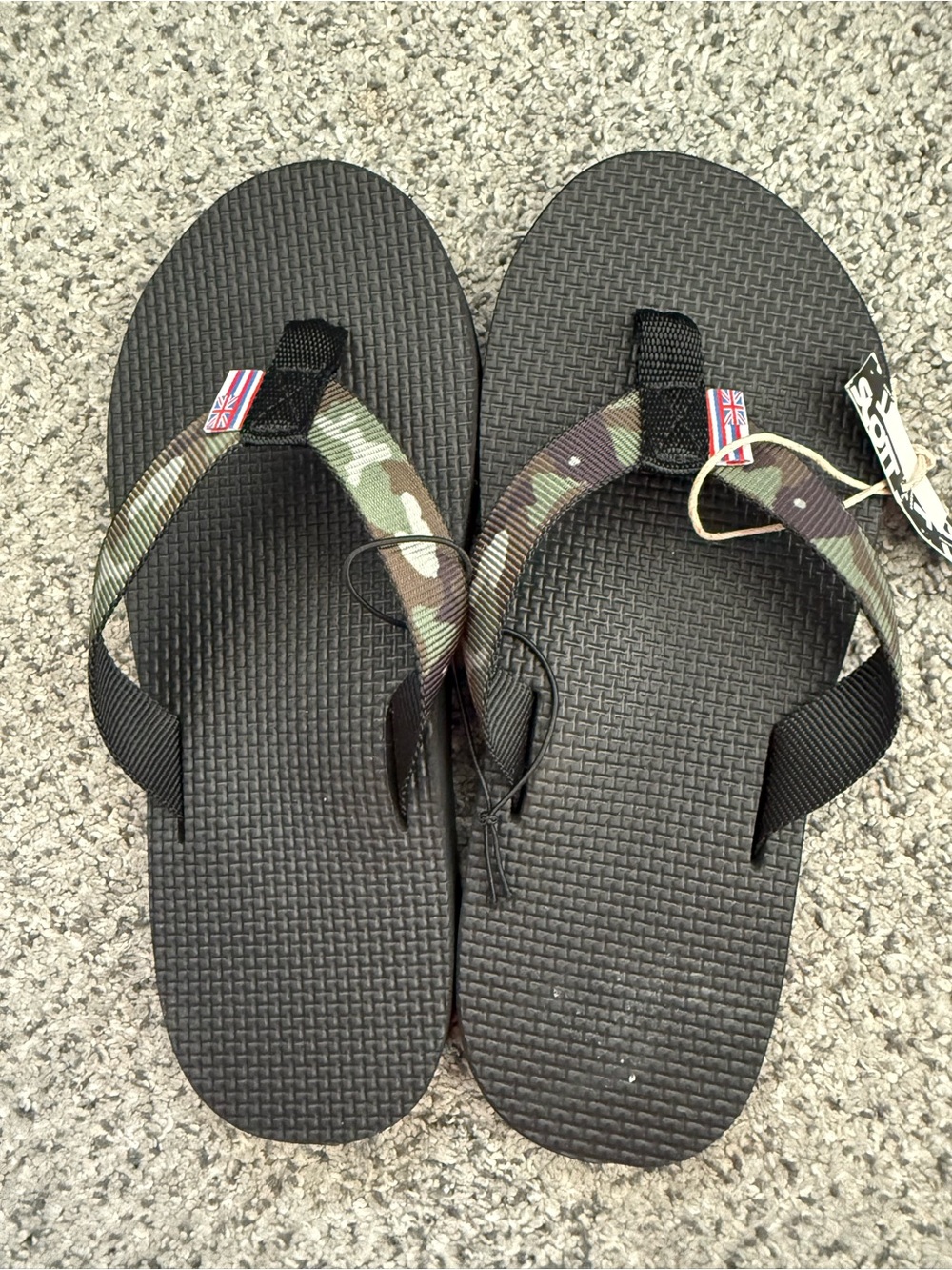 Camouflage Strap Black Flip Flop Sandals